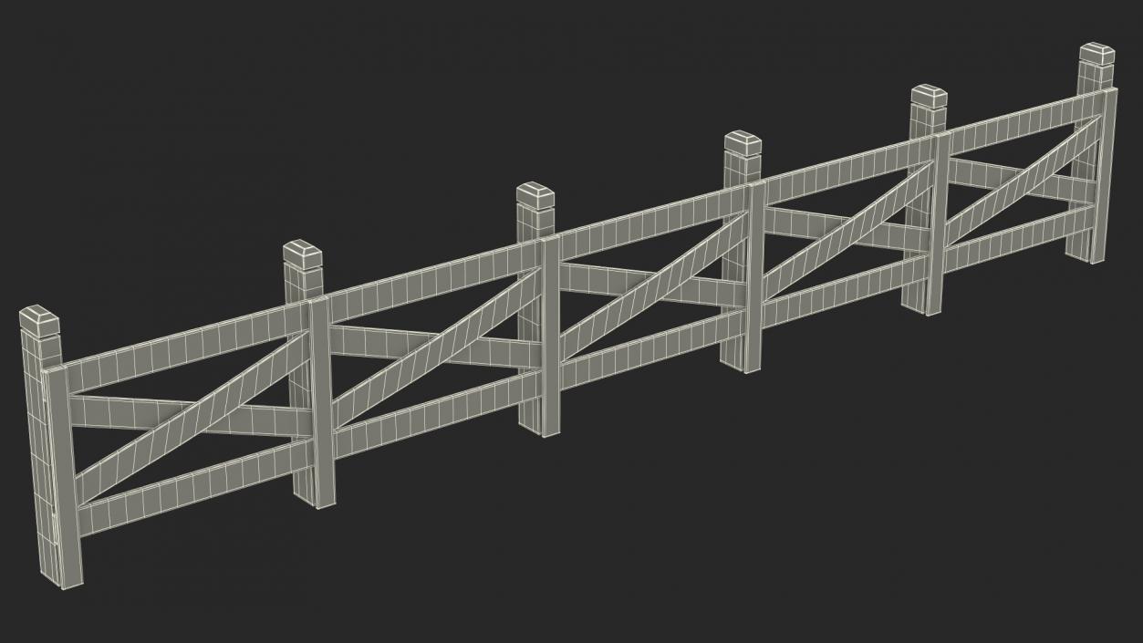 Ranch Fence White 3D