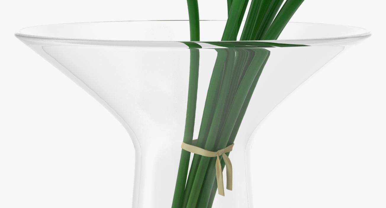 Calla Lilies Bouquet in Glass Vase 3D model