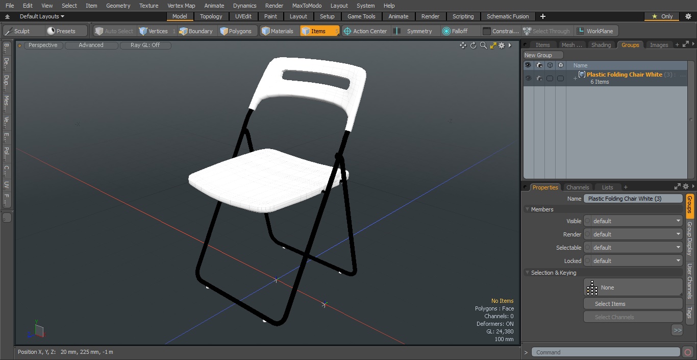 Plastic Folding Chair White 3D