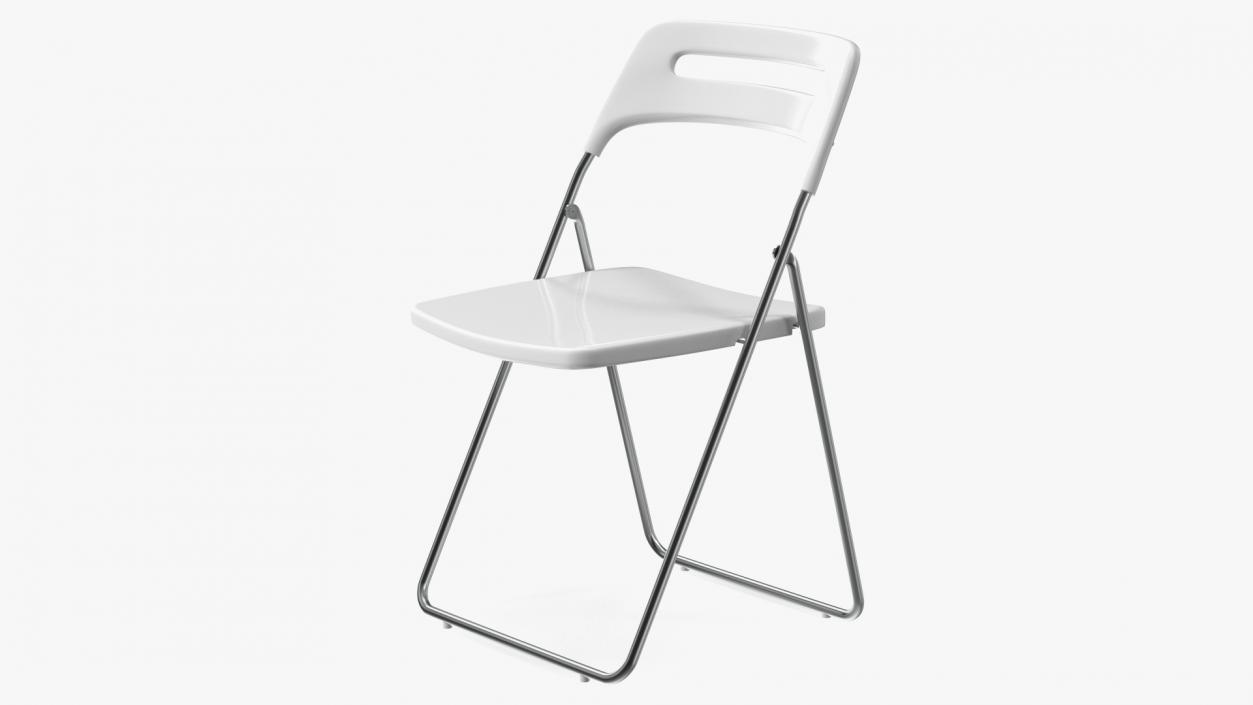 Plastic Folding Chair White 3D