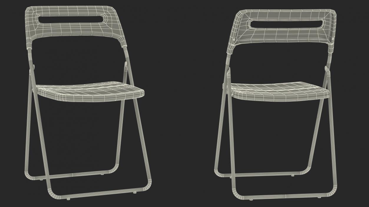 Plastic Folding Chair White 3D