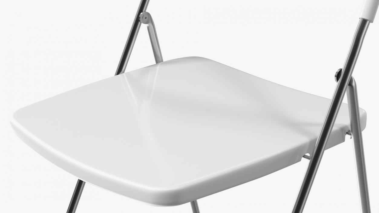 Plastic Folding Chair White 3D