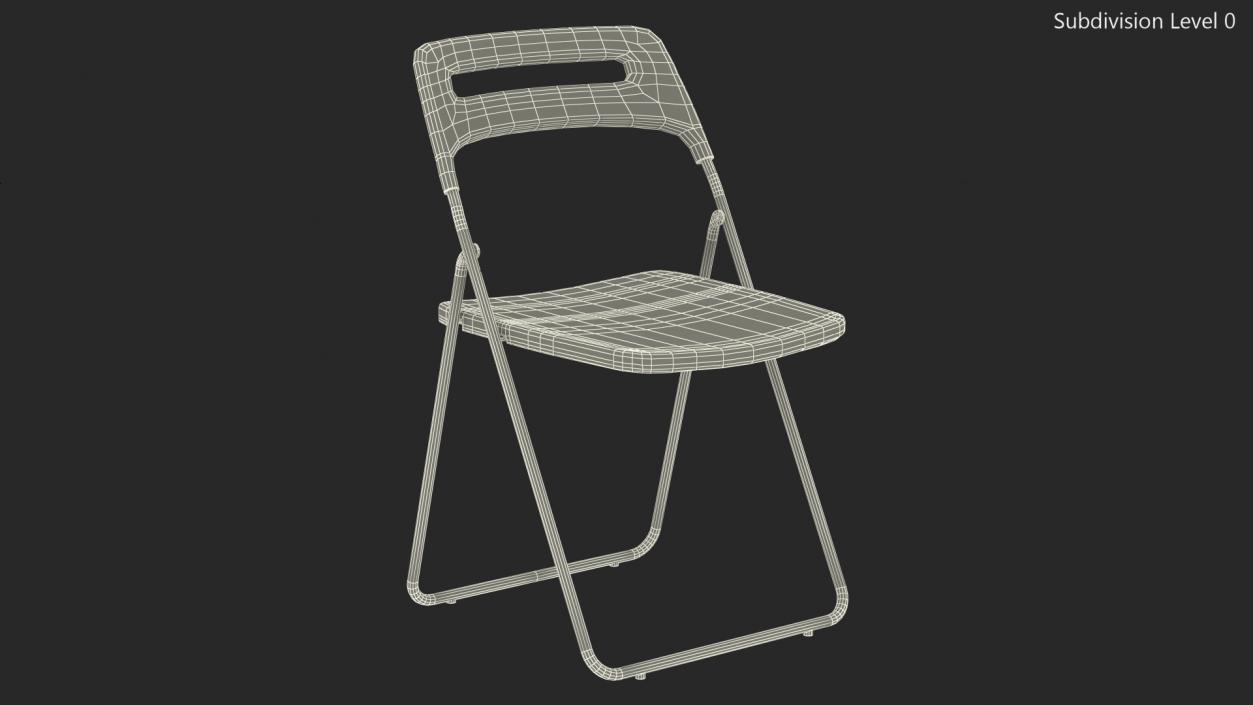 Plastic Folding Chair White 3D