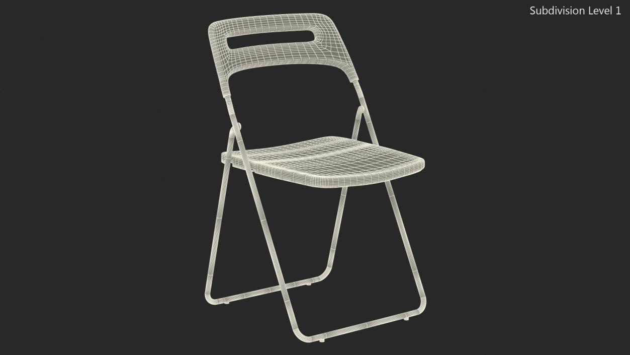 Plastic Folding Chair White 3D