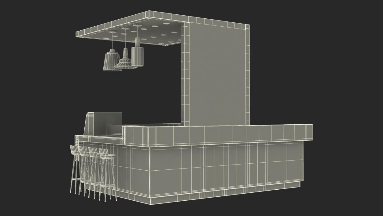 3D Empty Coffee Kiosk model