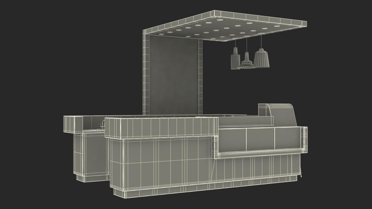 3D Empty Coffee Kiosk model