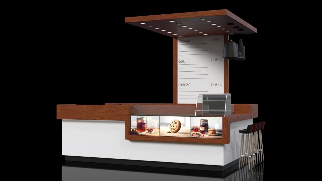 3D Empty Coffee Kiosk model