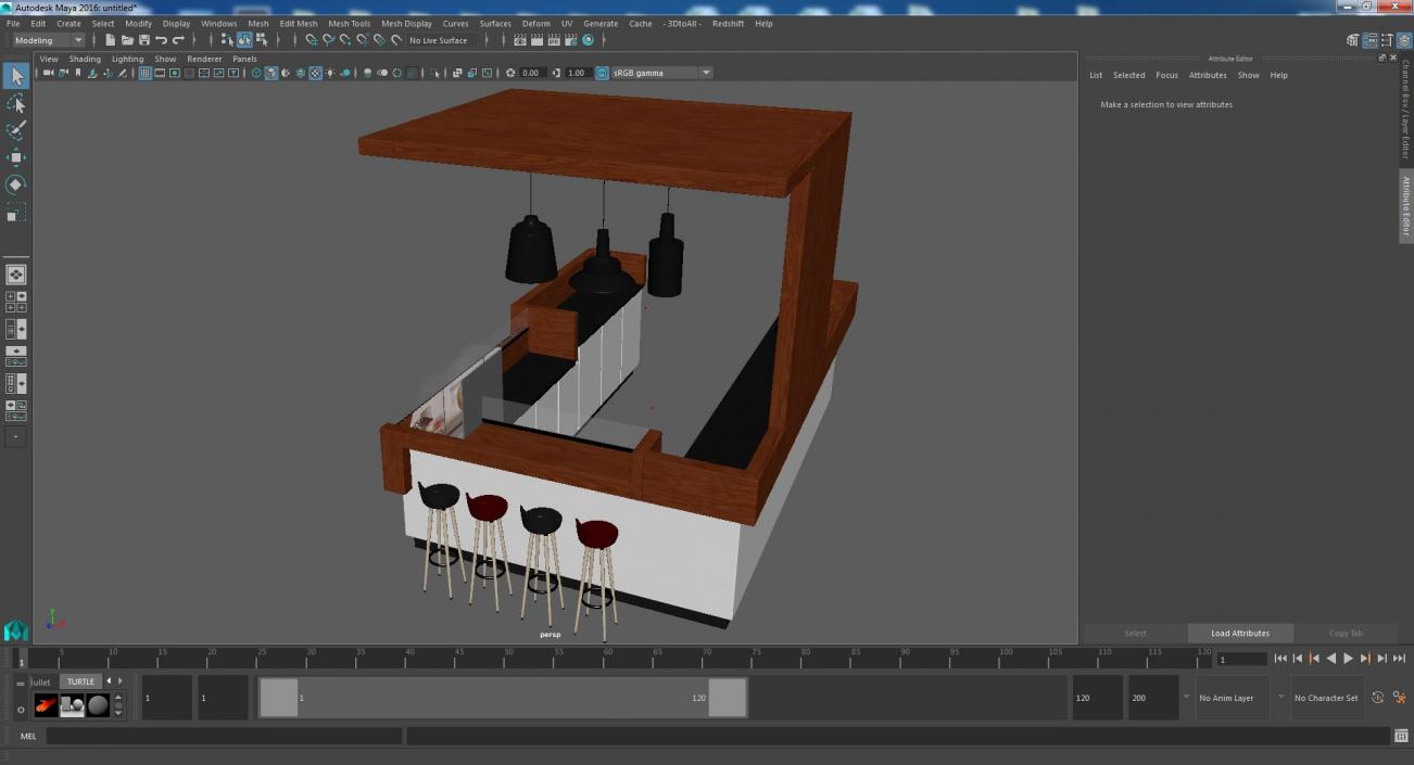 3D Empty Coffee Kiosk model