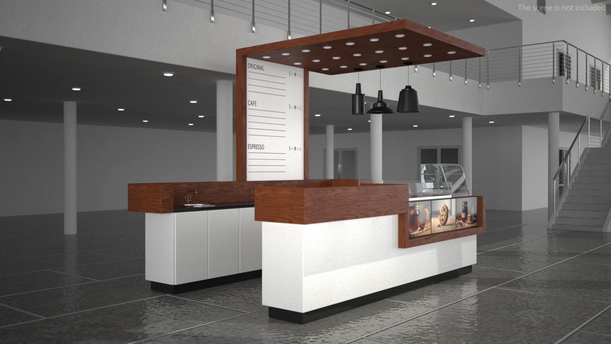 3D Empty Coffee Kiosk model