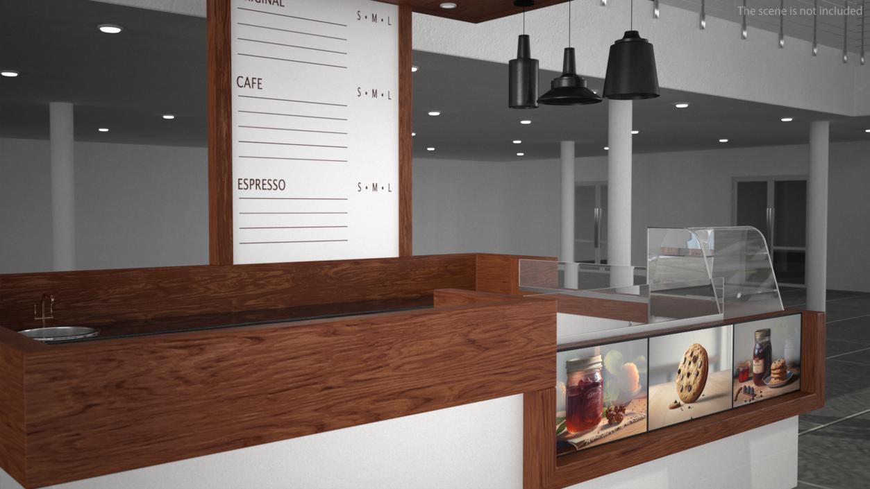 3D Empty Coffee Kiosk model