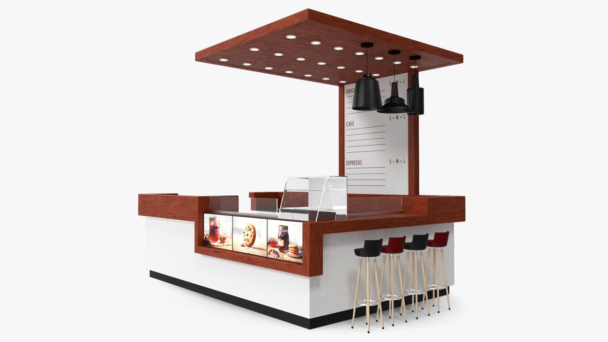 3D Empty Coffee Kiosk model