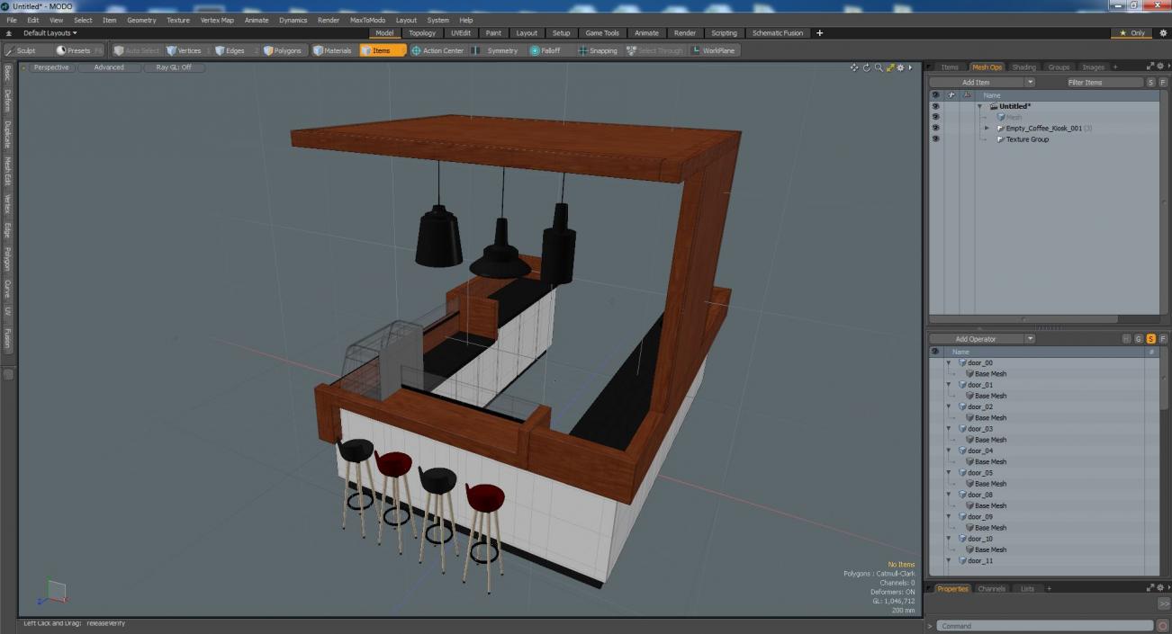 3D Empty Coffee Kiosk model