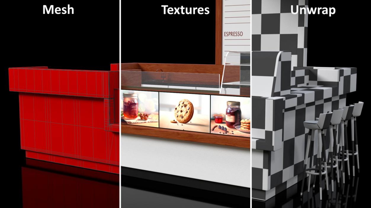 3D Empty Coffee Kiosk model