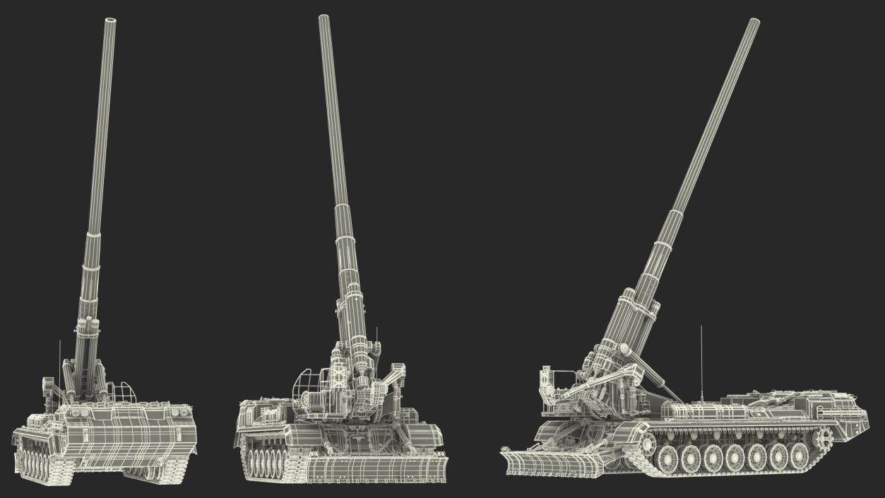 3D model 2S7 Pion Heavy Artillery Armed Position Clean