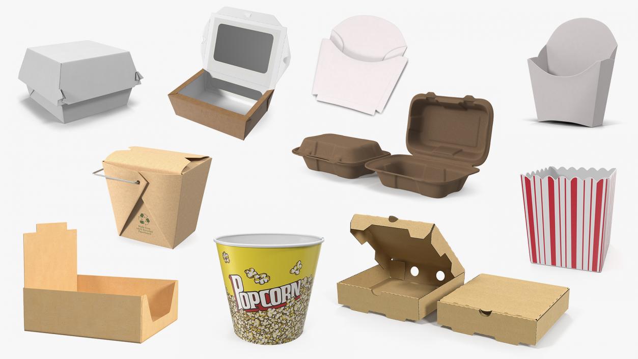 3D Fast Food Containers Collection 4 model