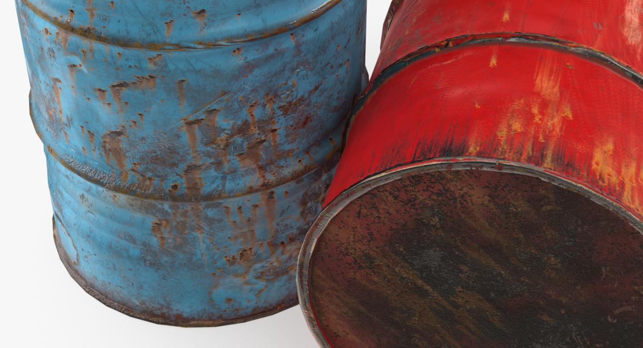 3D Rusty Waste Oil Drums