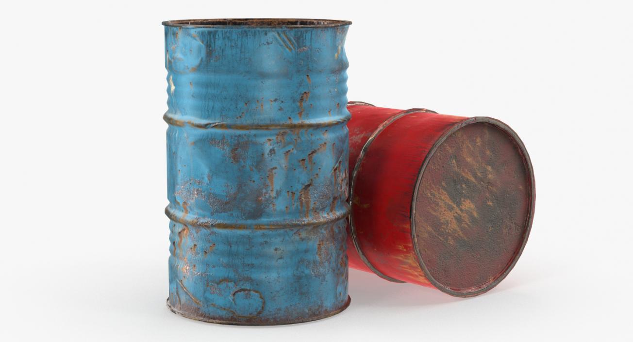 3D Rusty Waste Oil Drums