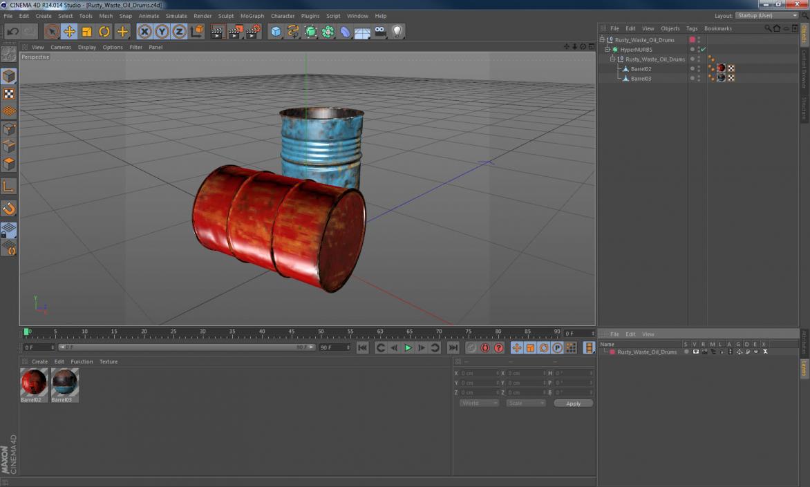 3D Rusty Waste Oil Drums