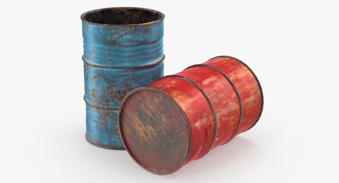 3D Rusty Waste Oil Drums