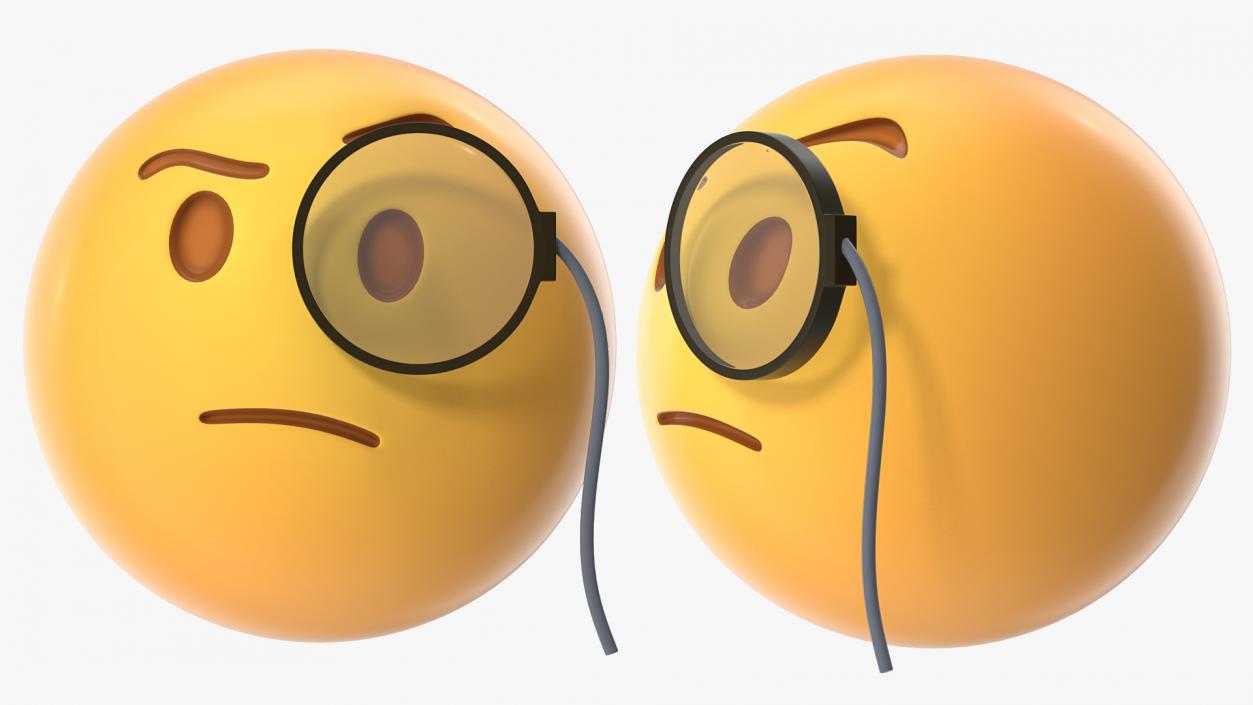 3D Face with Monocle Emoji model