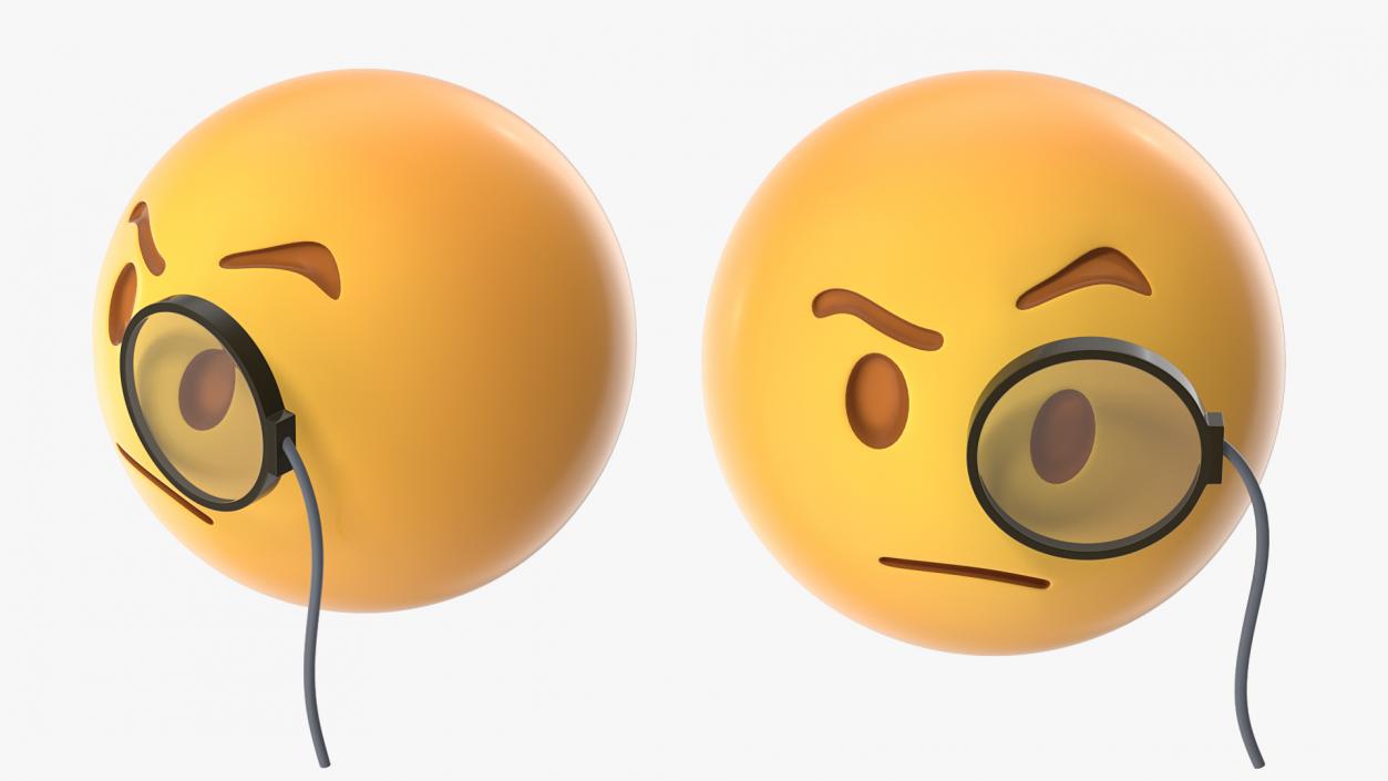 3D Face with Monocle Emoji model