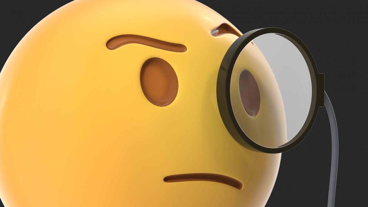 3D Face with Monocle Emoji model