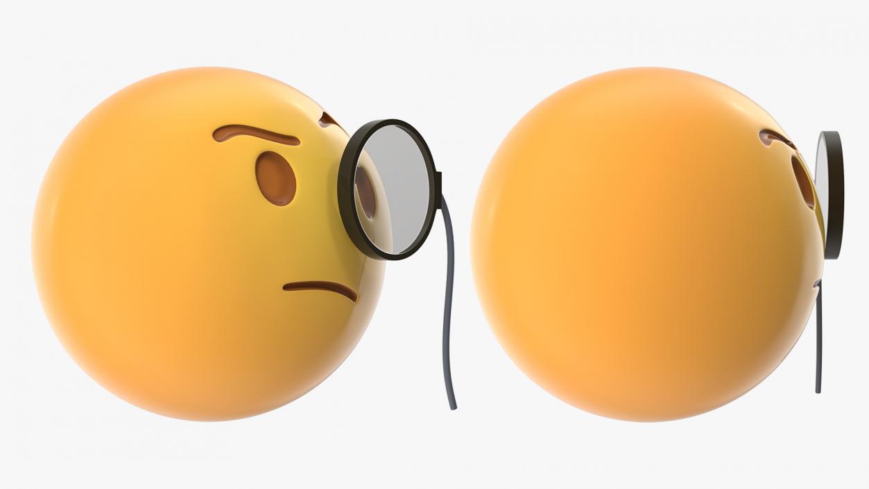 3D Face with Monocle Emoji model