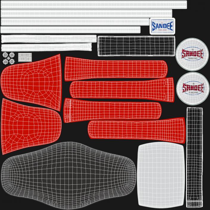 3D Sandee Velcro Belly Pad Maneken White Red