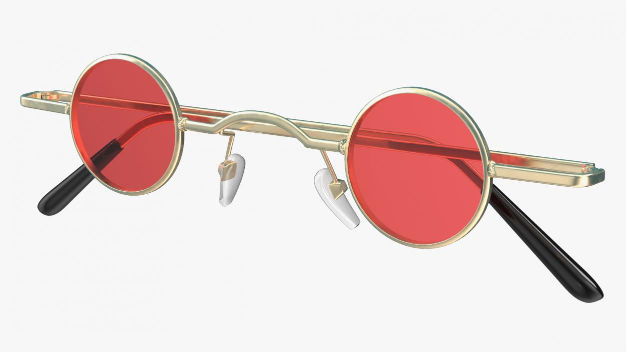 3D model Super Ditsy Small Round Hippie Sunglasses Red