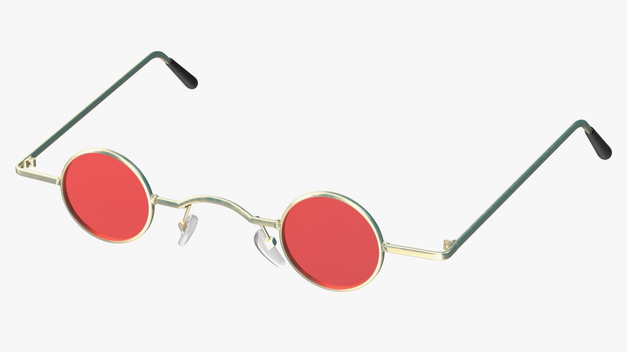 3D model Super Ditsy Small Round Hippie Sunglasses Red