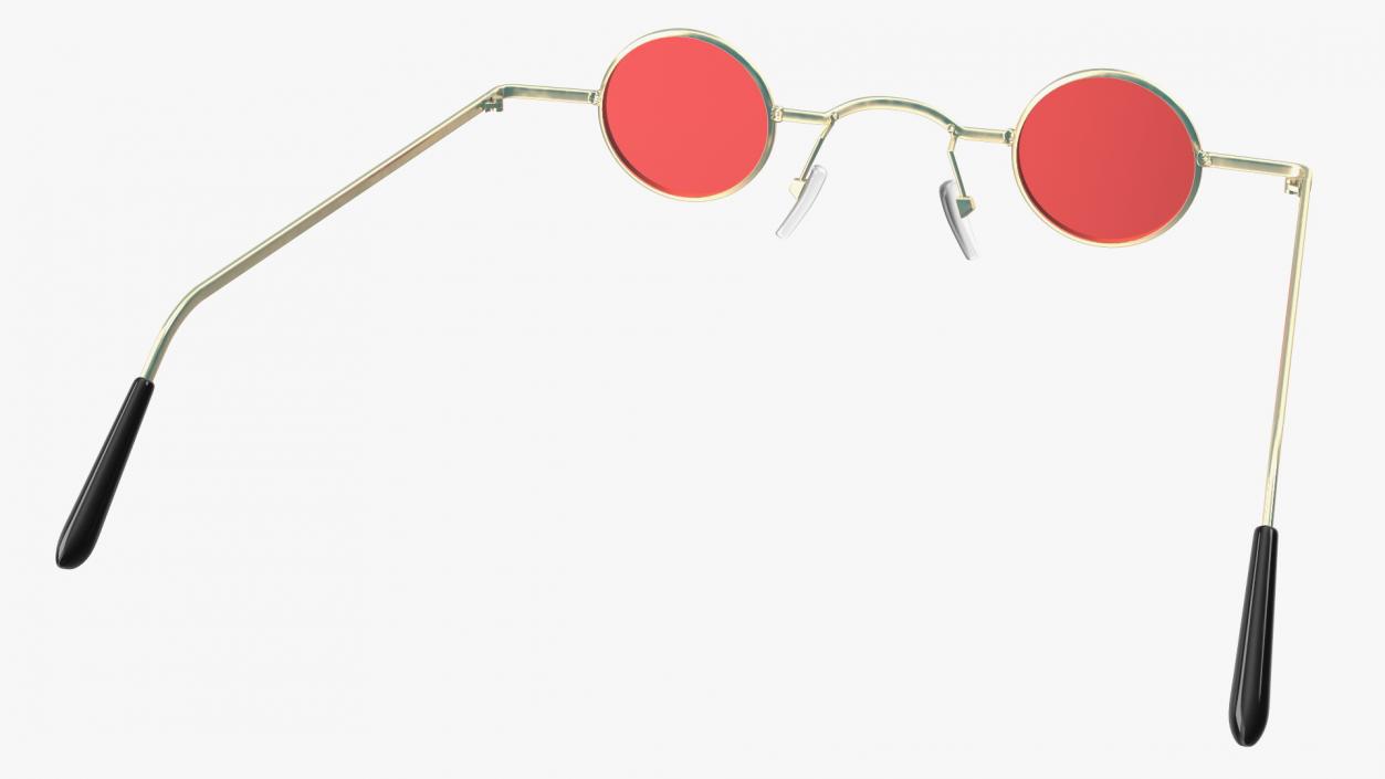 3D model Super Ditsy Small Round Hippie Sunglasses Red