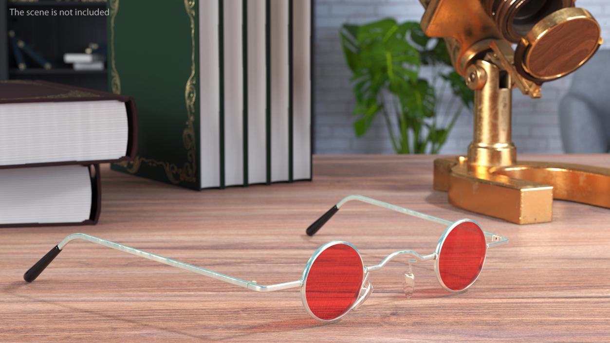 3D model Super Ditsy Small Round Hippie Sunglasses Red