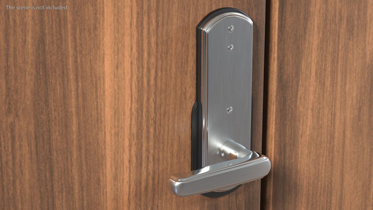 3D Push Button Door Lock Silver model