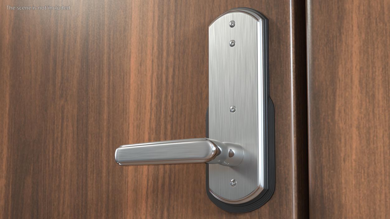 3D Push Button Door Lock Silver model