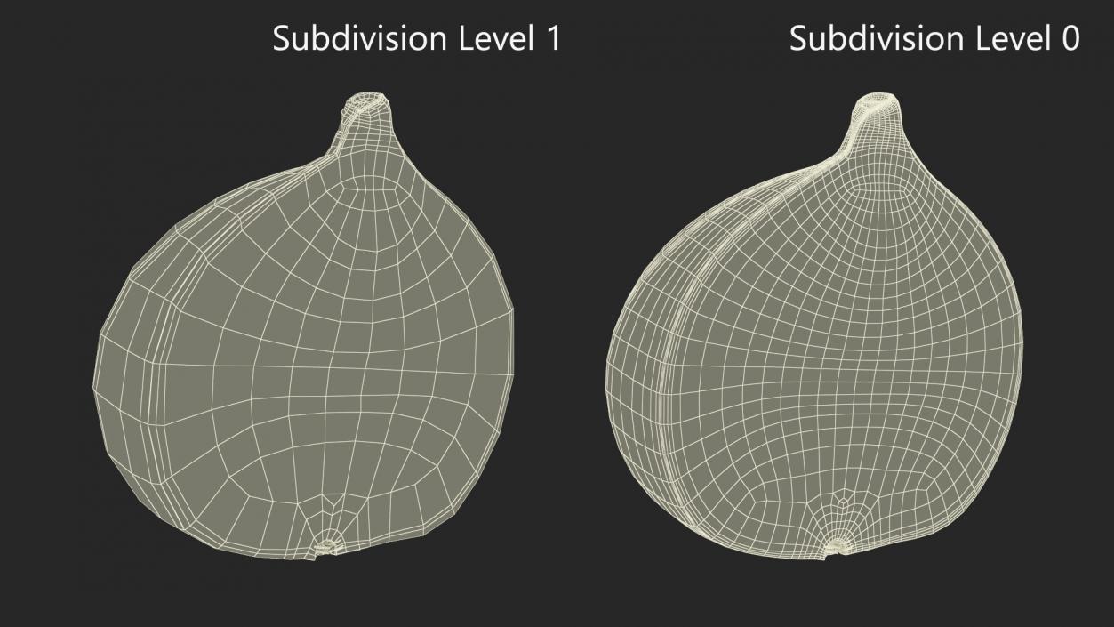 3D Black Mission Fig Fruit Half model