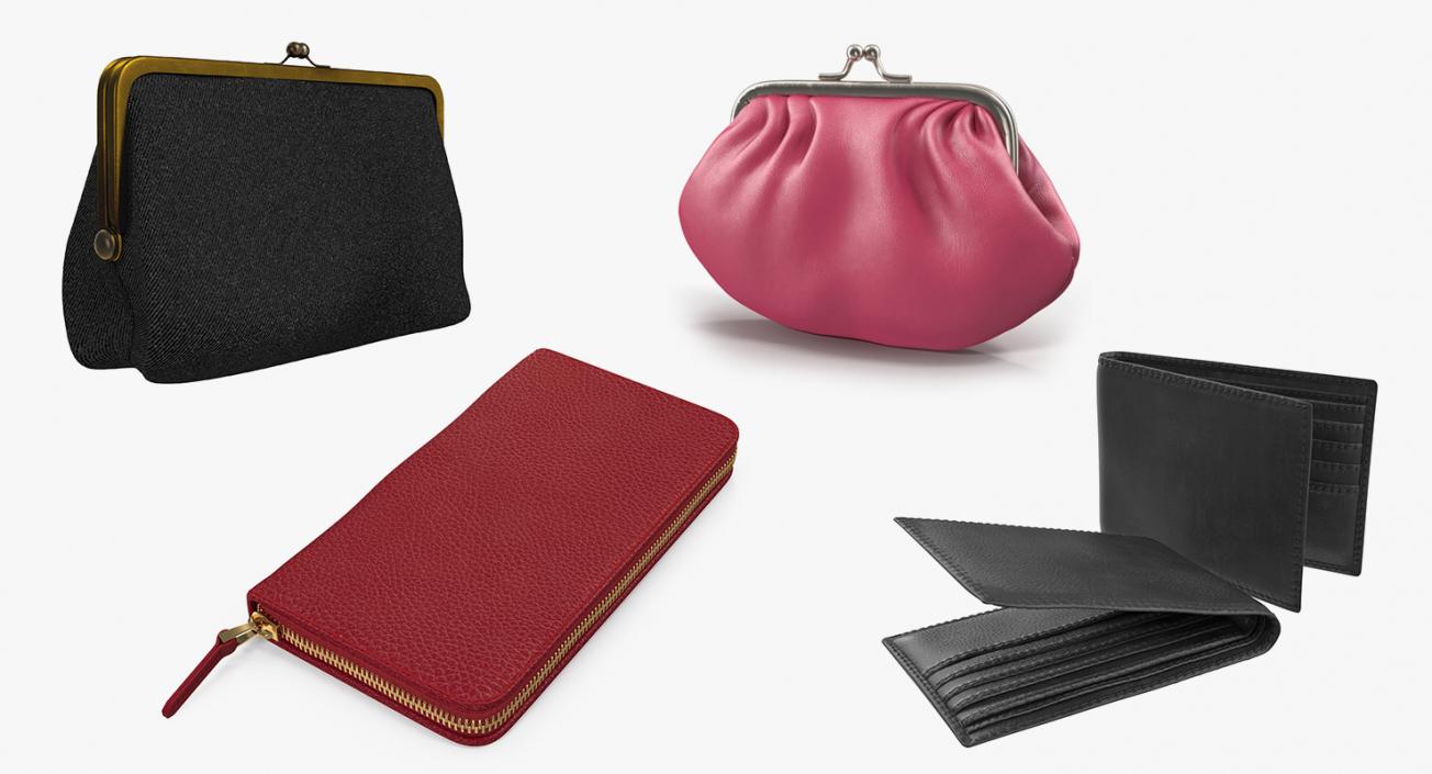 Purse Wallets Collection 3D model