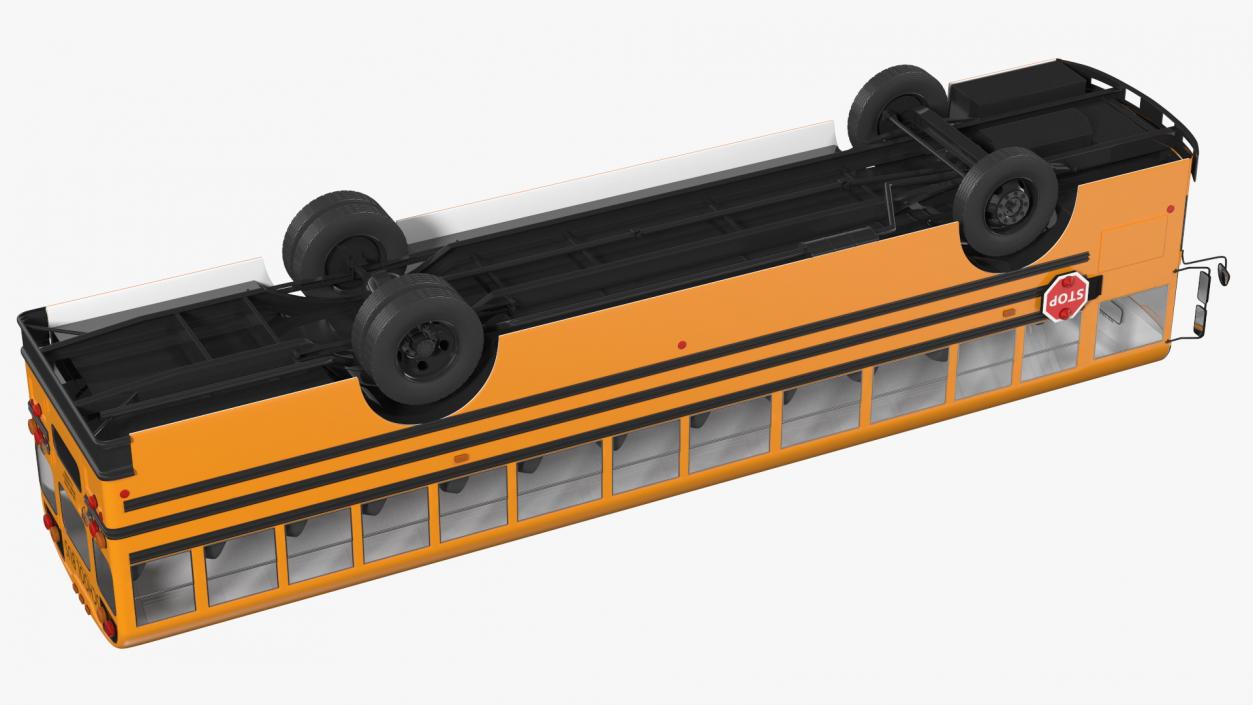 3D Blue Bird TX3 School Bus Rigged