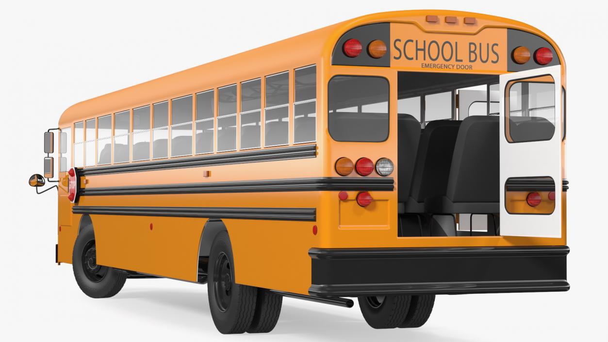 3D Blue Bird TX3 School Bus Rigged