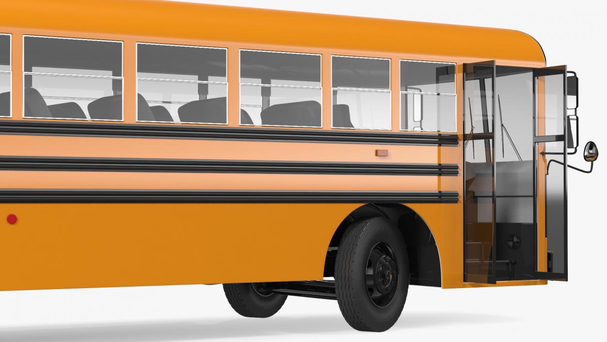 3D Blue Bird TX3 School Bus Rigged