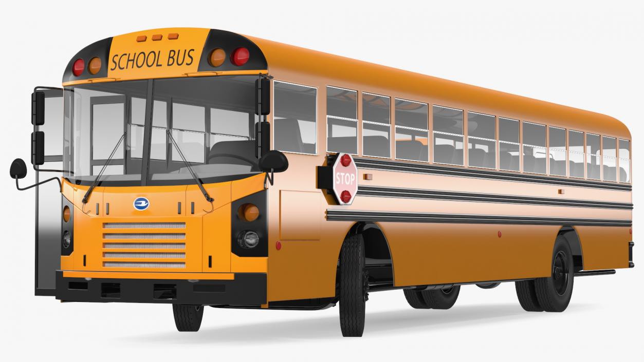 3D Blue Bird TX3 School Bus Rigged