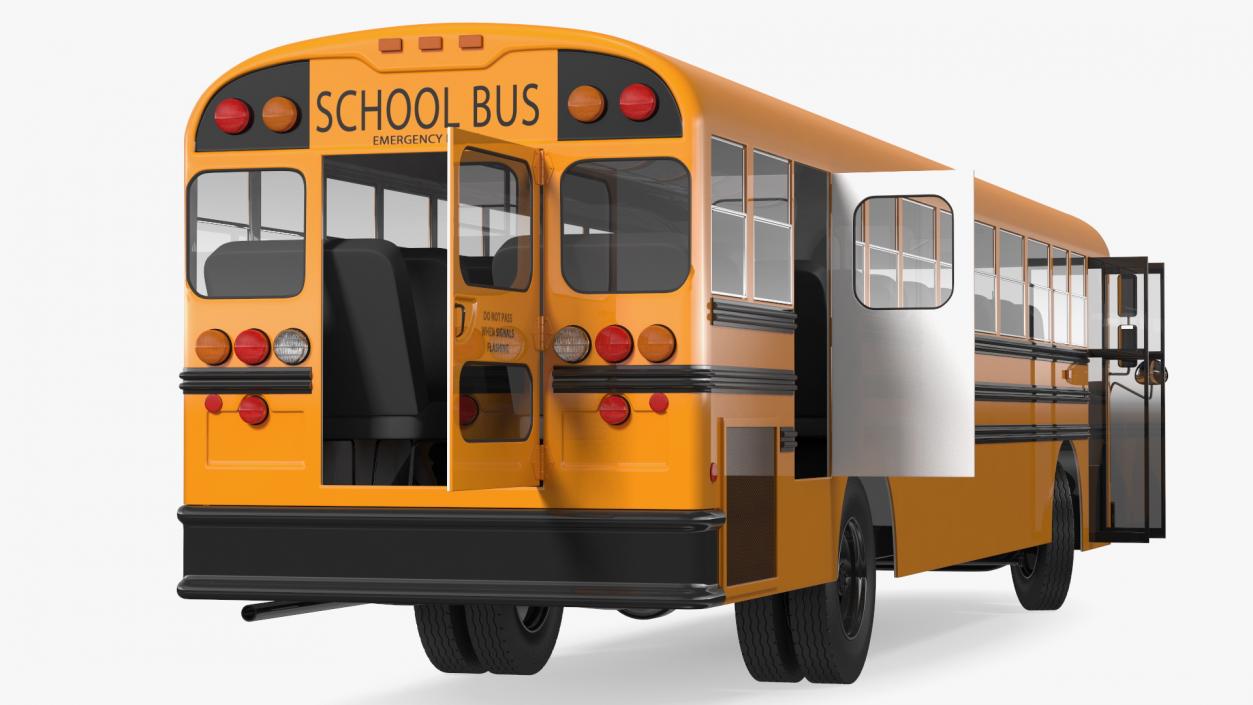 3D Blue Bird TX3 School Bus Rigged