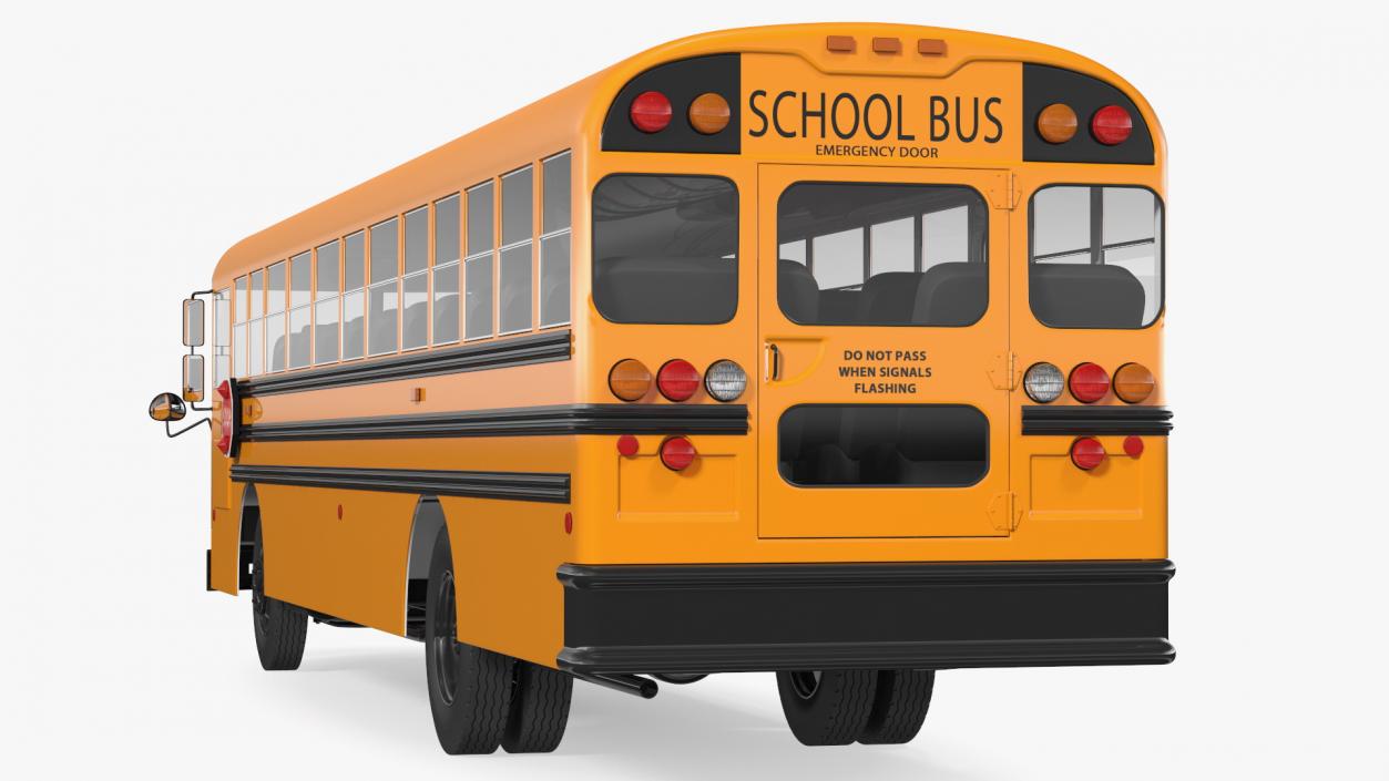 3D Blue Bird TX3 School Bus Rigged