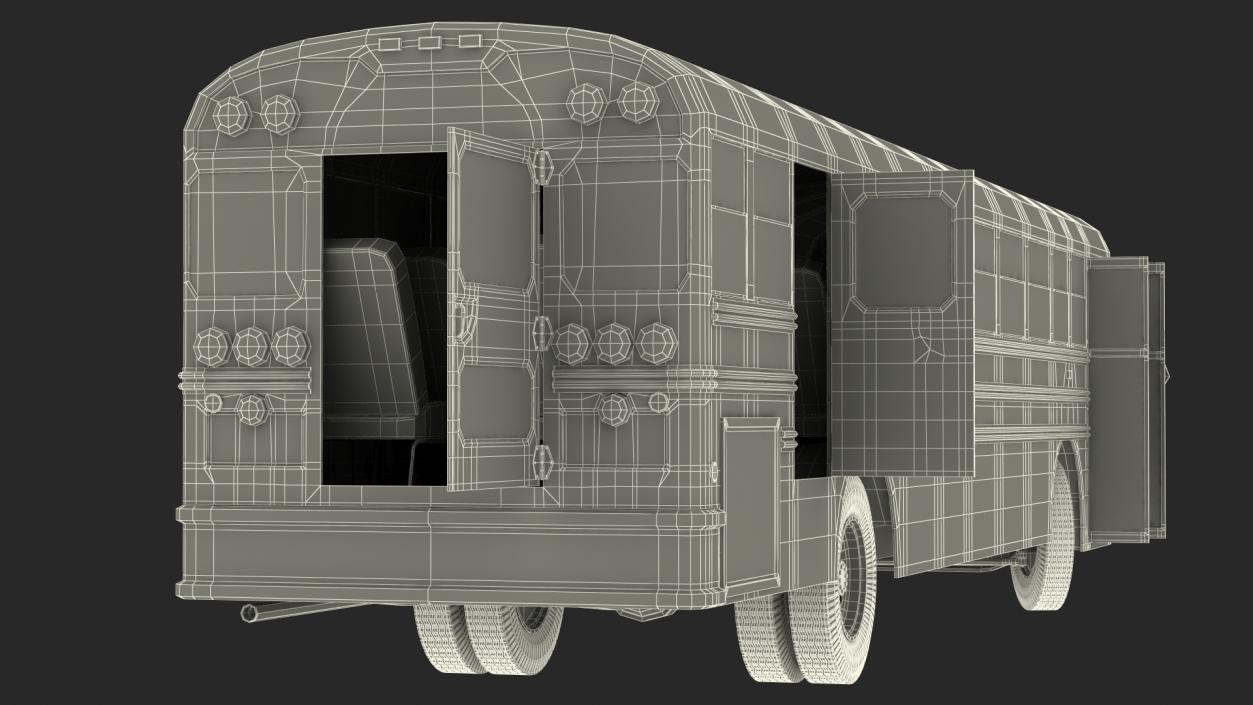 3D Blue Bird TX3 School Bus Rigged