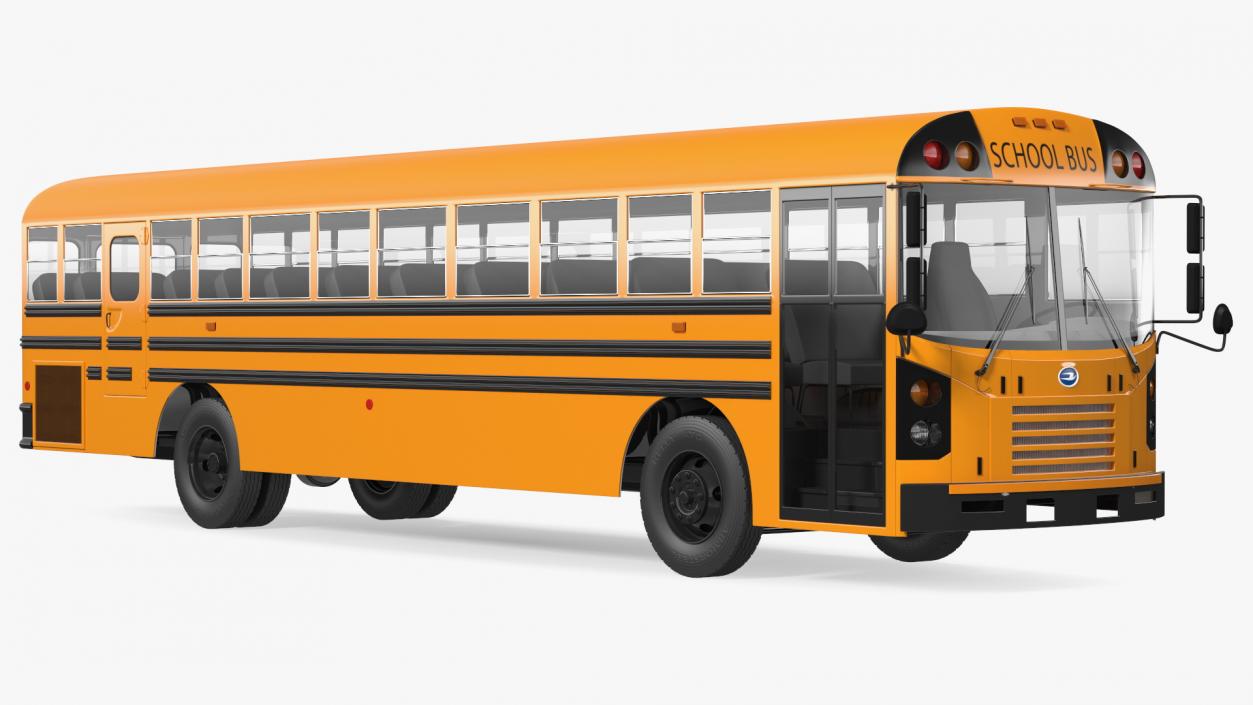 3D Blue Bird TX3 School Bus Rigged