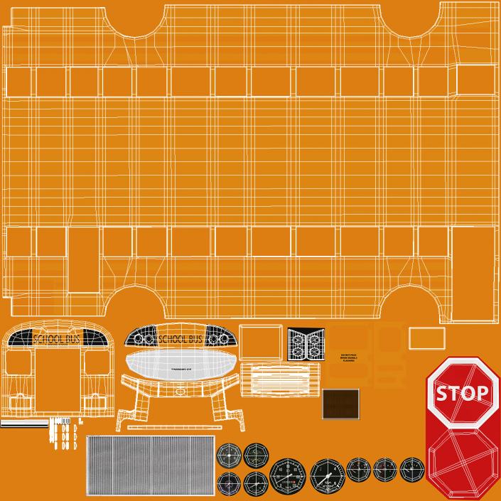 3D Blue Bird TX3 School Bus Rigged