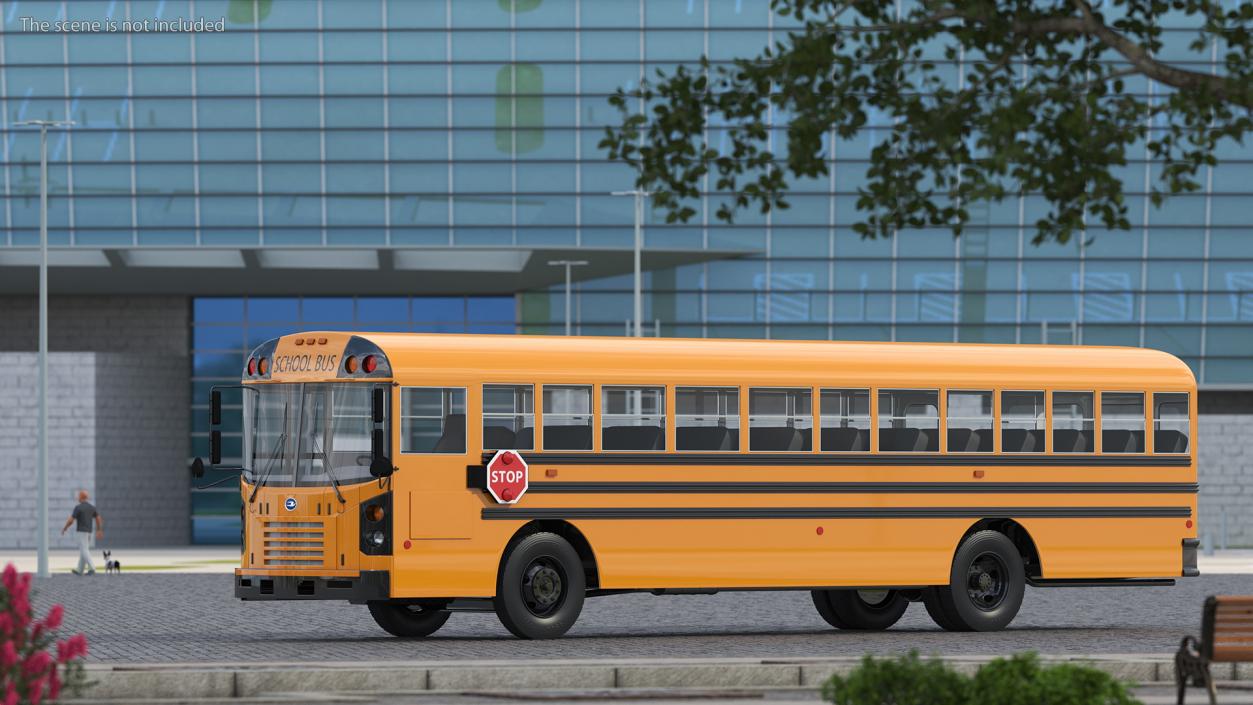 3D Blue Bird TX3 School Bus Rigged