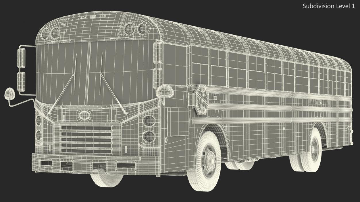 3D Blue Bird TX3 School Bus Rigged