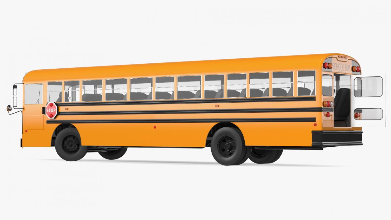 3D Blue Bird TX3 School Bus Rigged