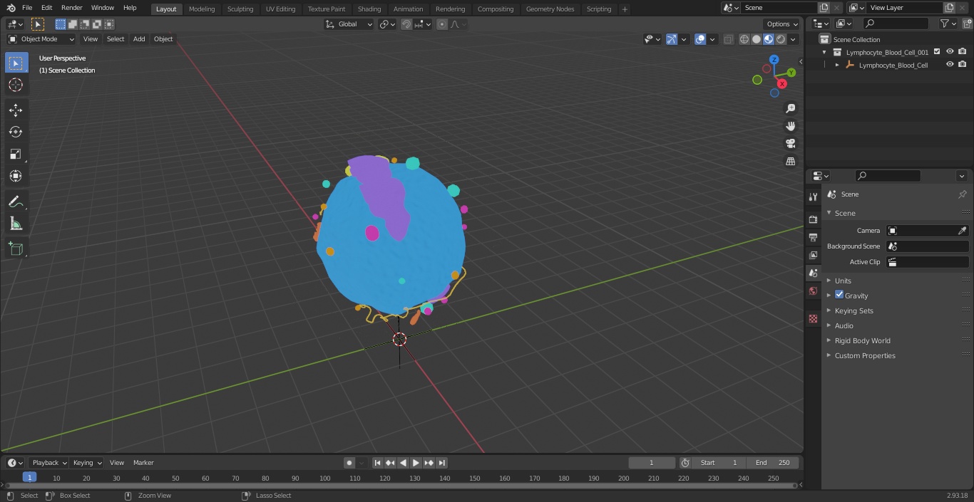 3D Lymphocyte Blood Cell