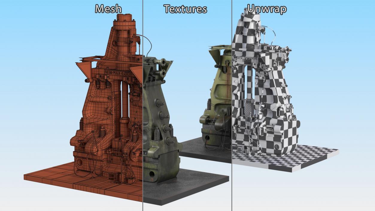 3D Pneumatic Forging Hammer Machine Old 2 model